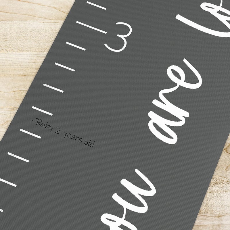 Morxy Canvas Growth Chart for Kids - Unisex Kids Room Wall Decor - Measuring Height Chart- Wall Tape with Height Chart for Kids (Canvas, Loved Beyond Measure Dark Gray) - Image 2